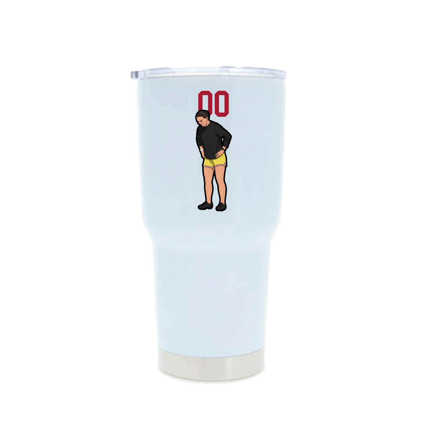 30oz Stainless Steel Tumbler — Number Top in White