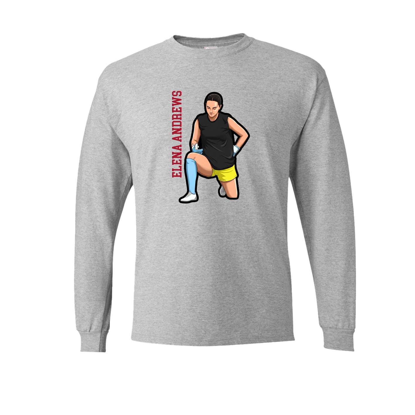 Long Sleeve Tee — Name Vertical in Grey