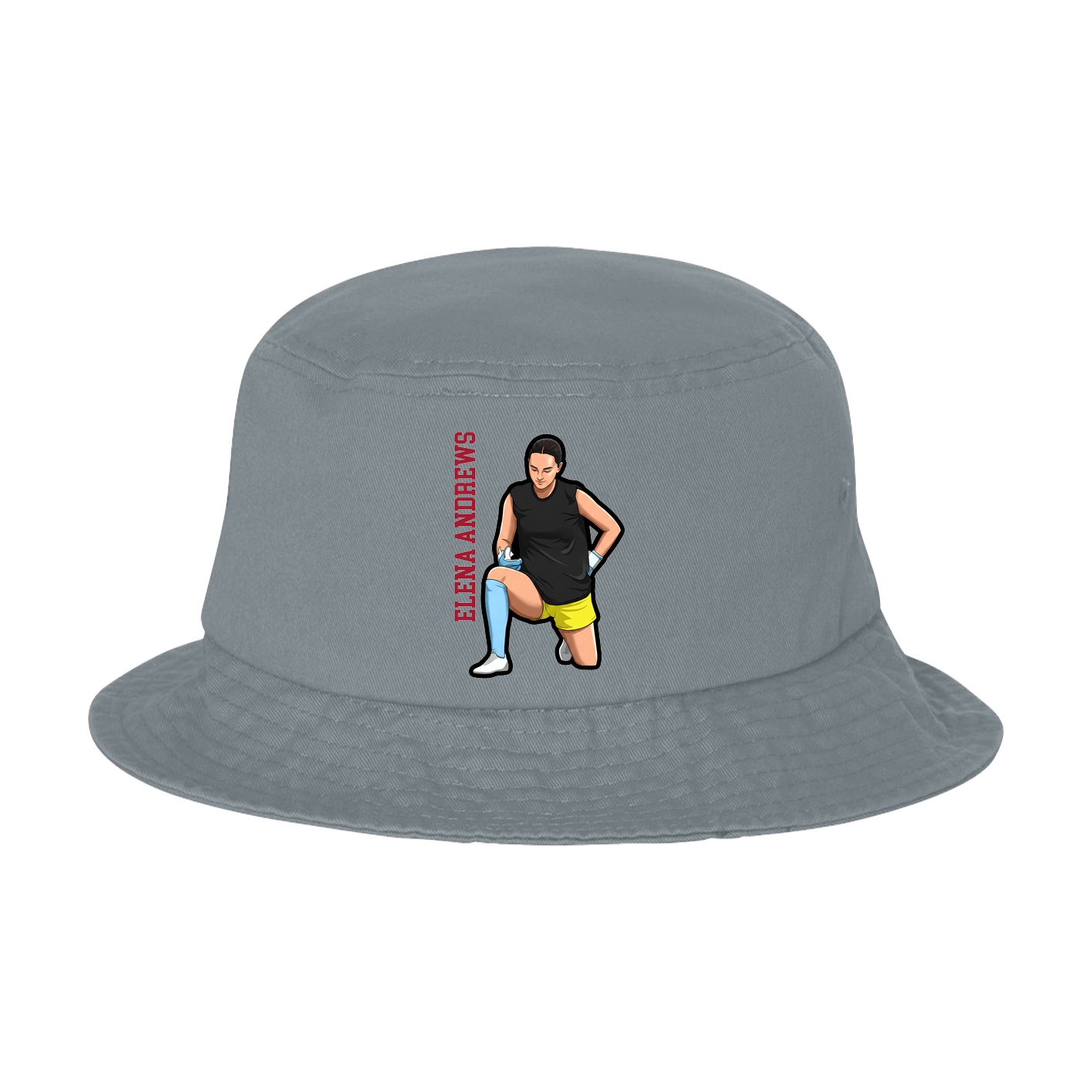 Bucket Cap — Name Vertical in Grey
