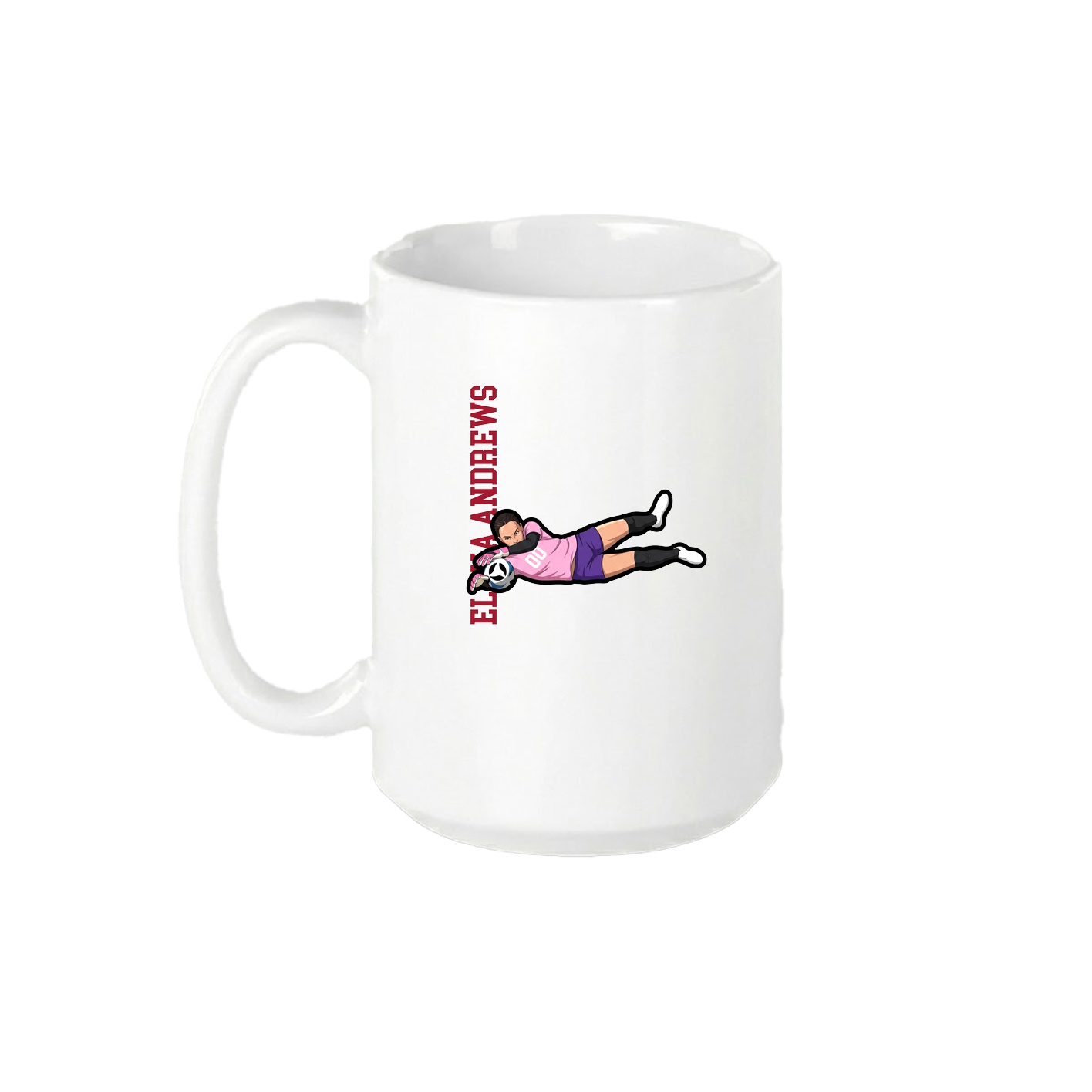 15oz Coffee Mug — Name Vertical in White