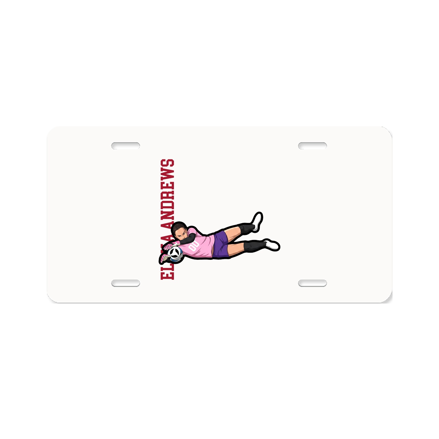 License Plate — Name Vertical in Classic