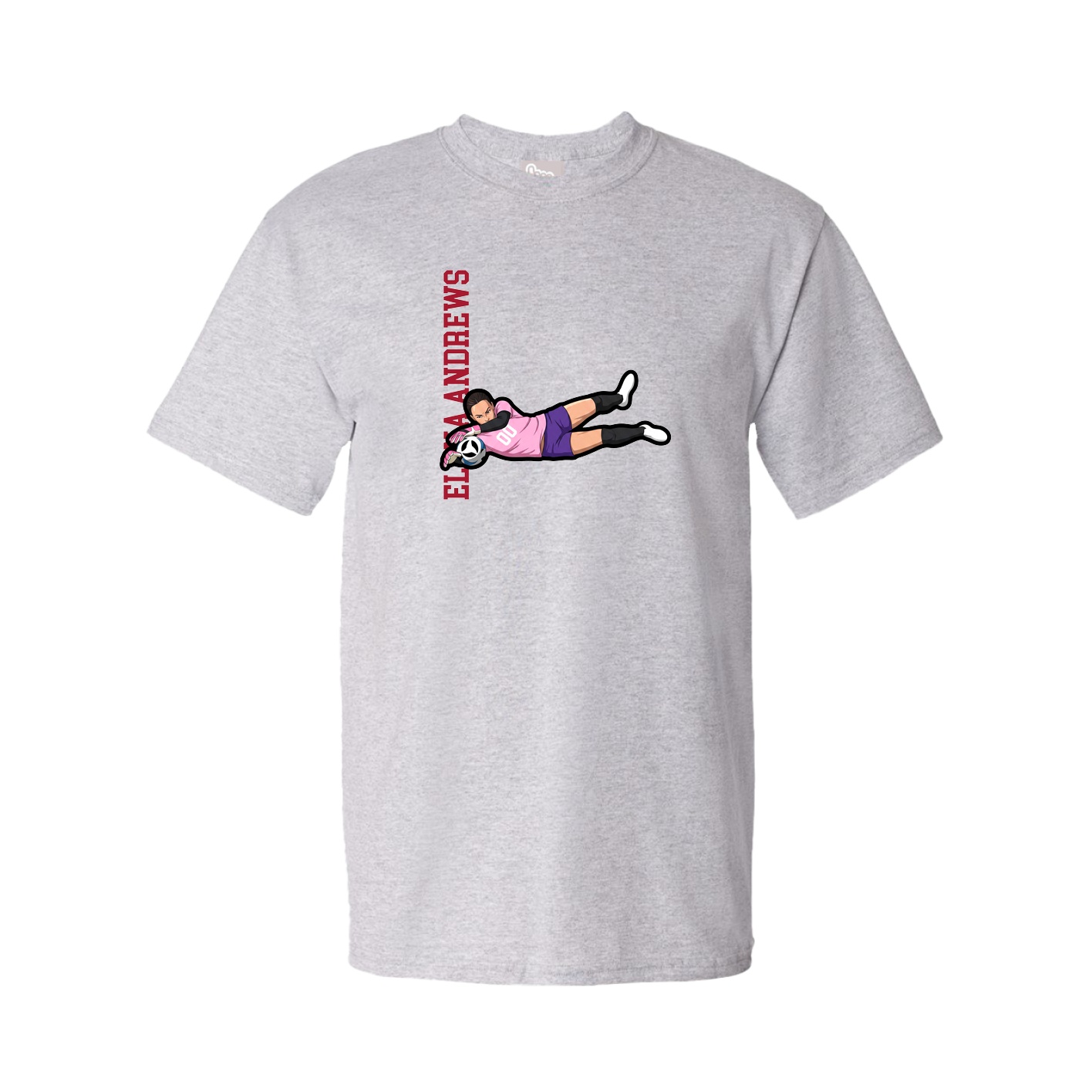 Tee — Name Vertical in Grey
