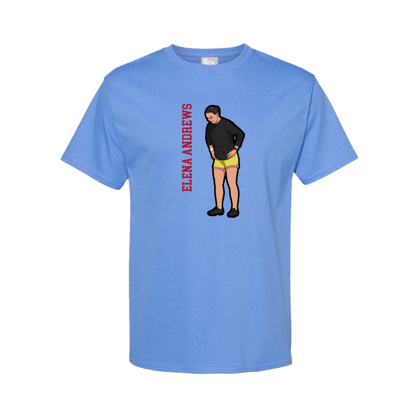 Tee — Name Vertical in Powder Blue