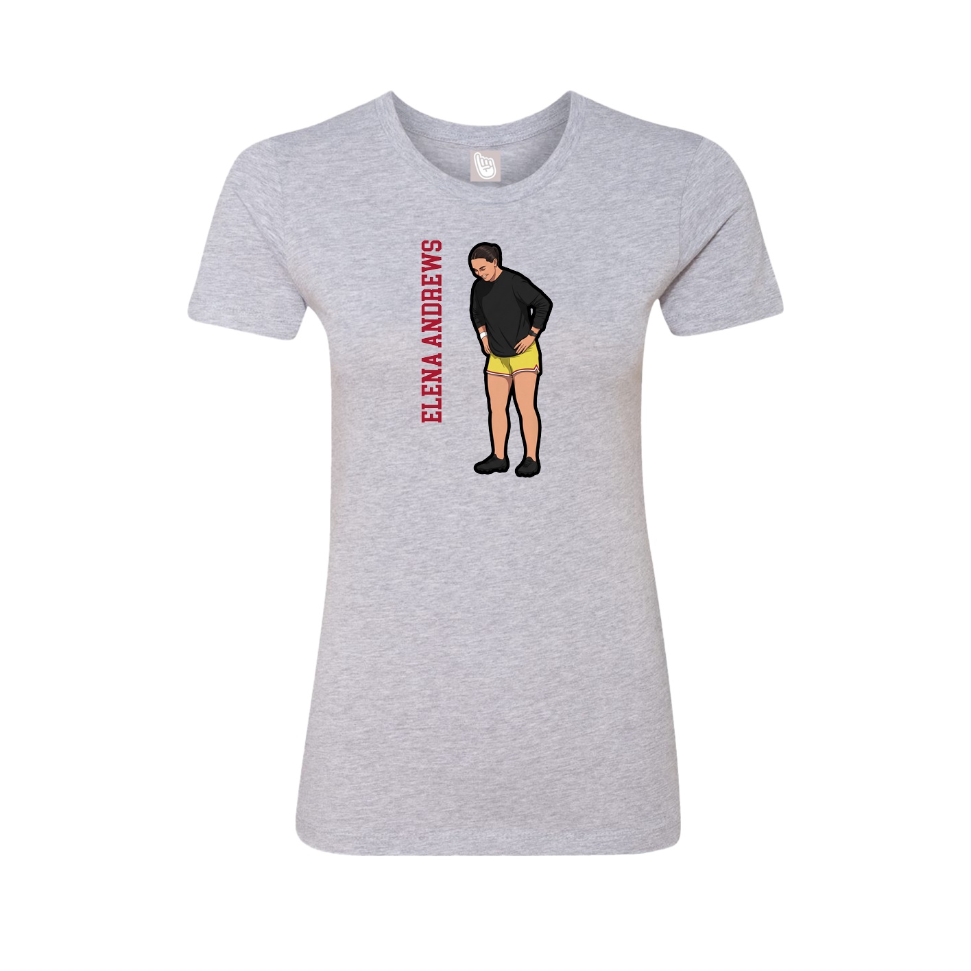Womens Tee — Name Vertical in Grey