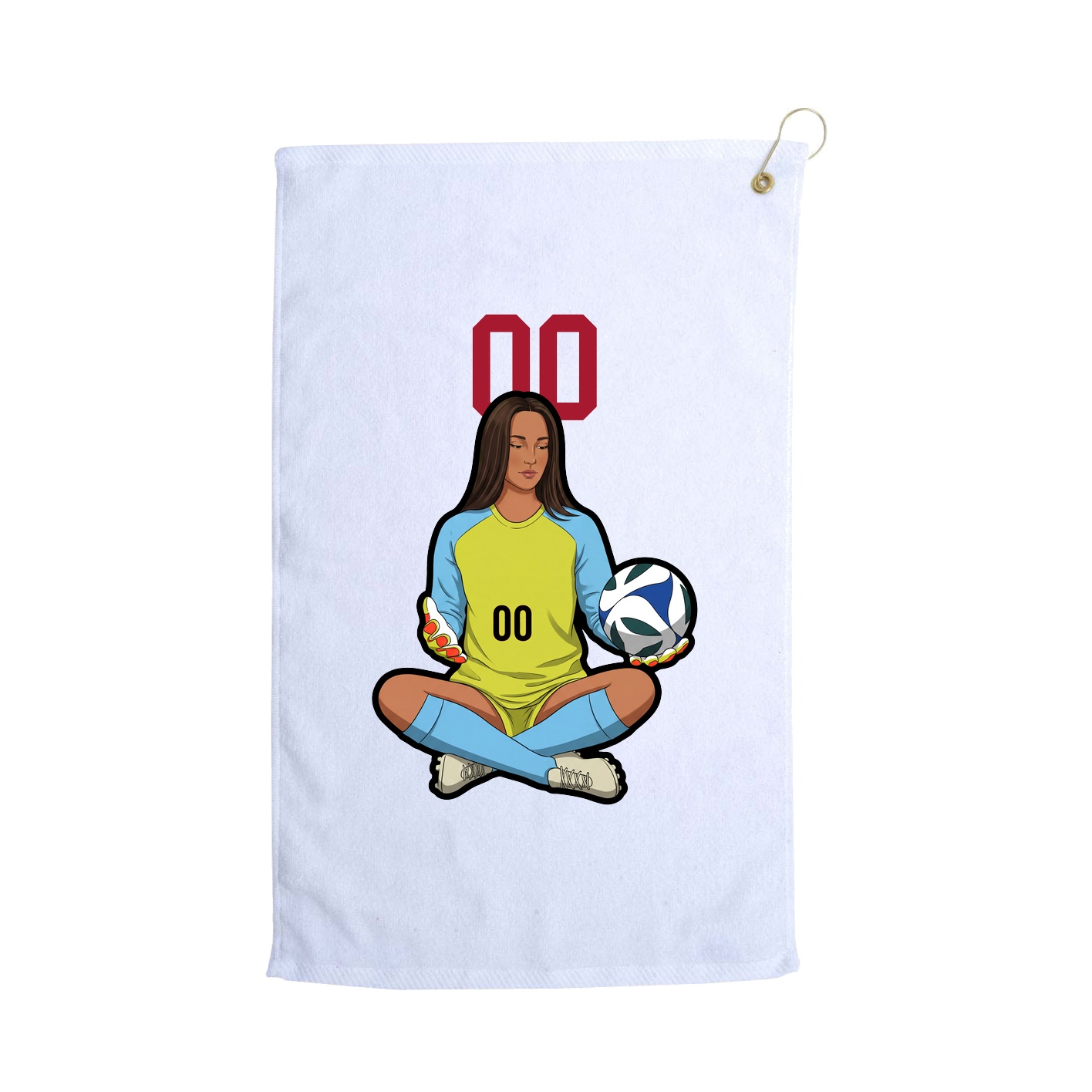 Golf Towel — Number Top in White