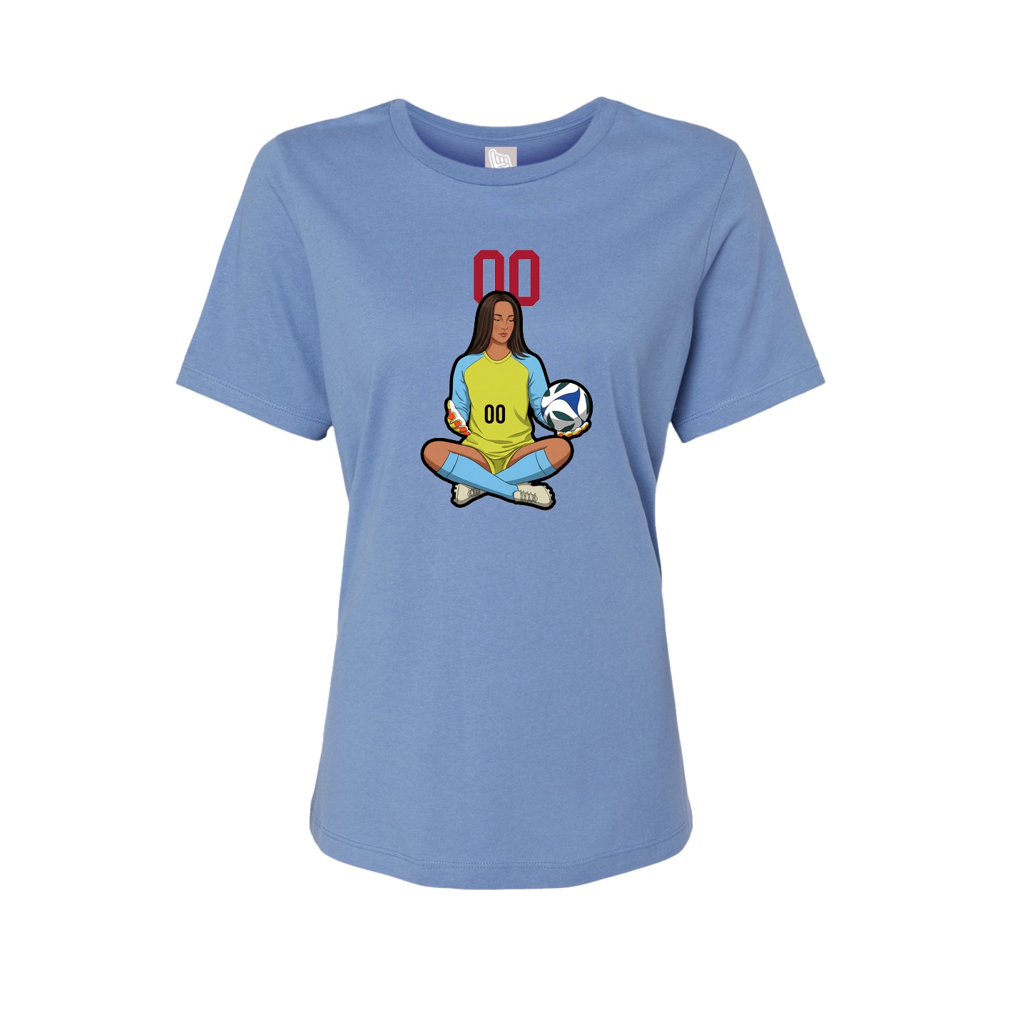 Womens Tee — Number Top in Powder Blue
