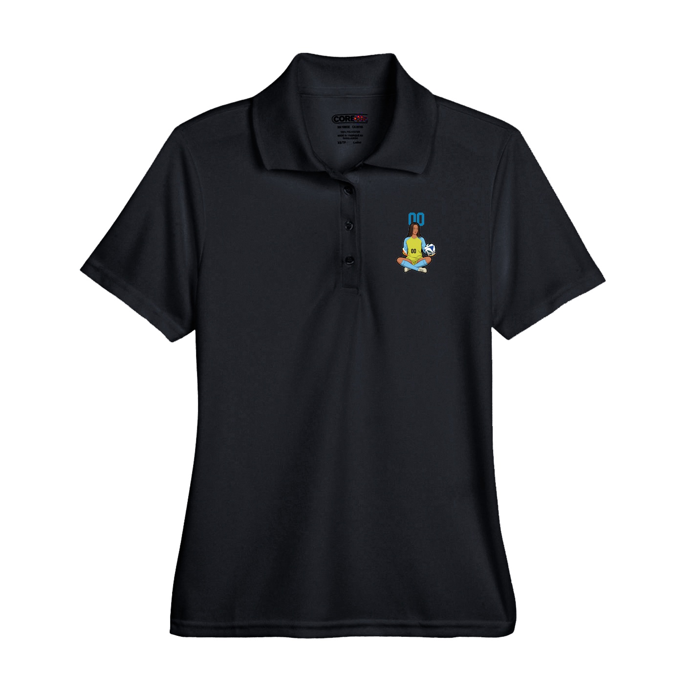 Performance Polo — Number Top in Black