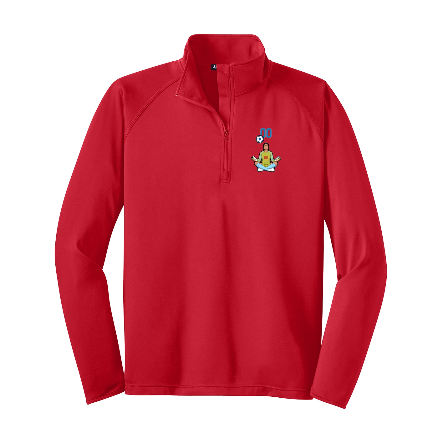 Q-Zip Pullover — Number Top in Red