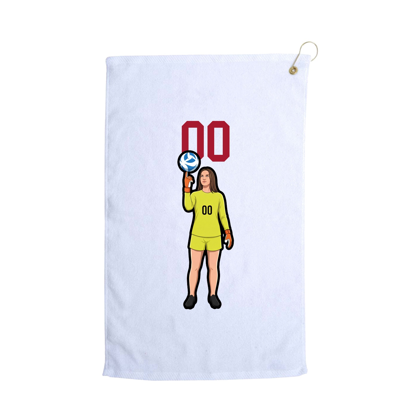 Golf Towel — Number Top in White
