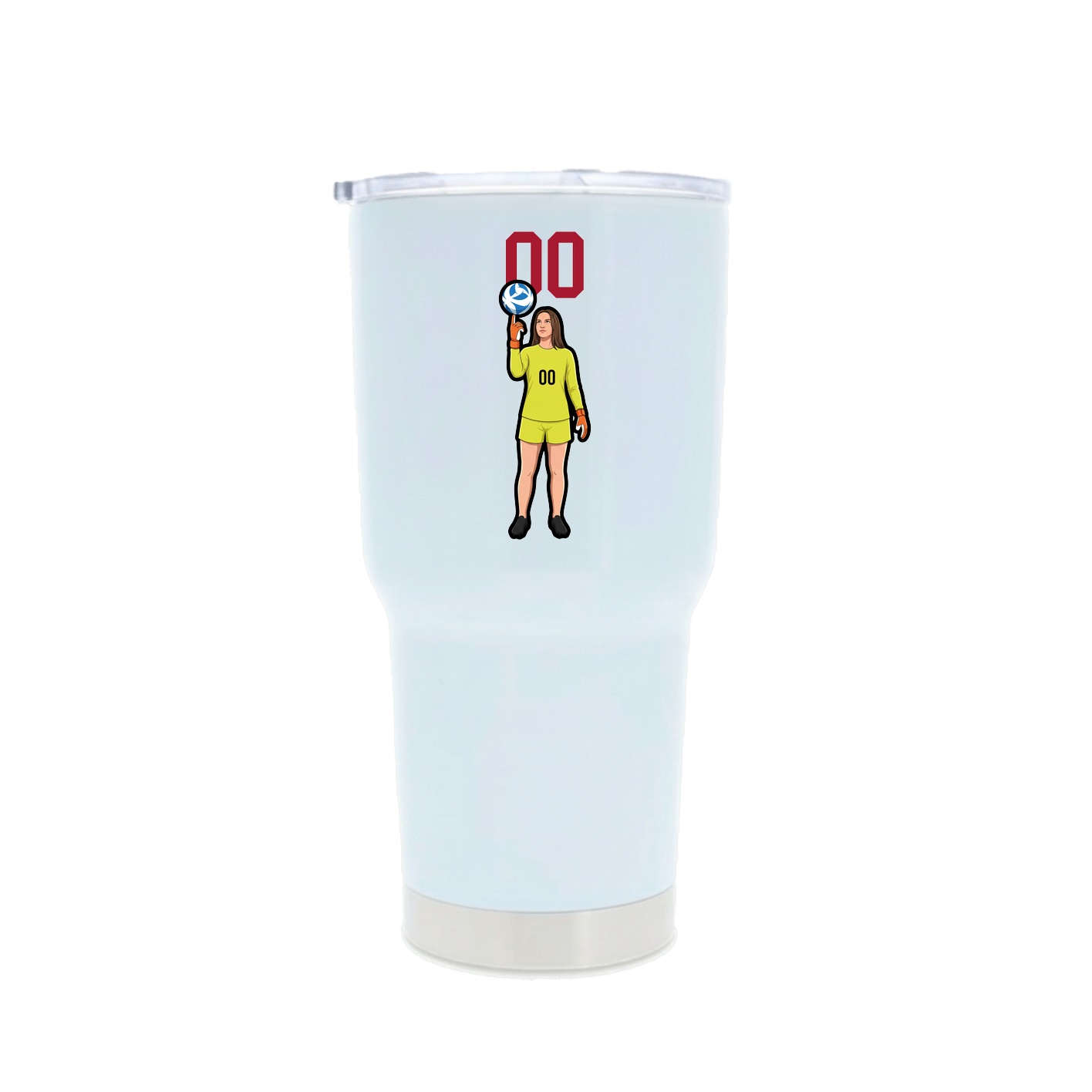 30oz Stainless Steel Tumbler — Number Top in White