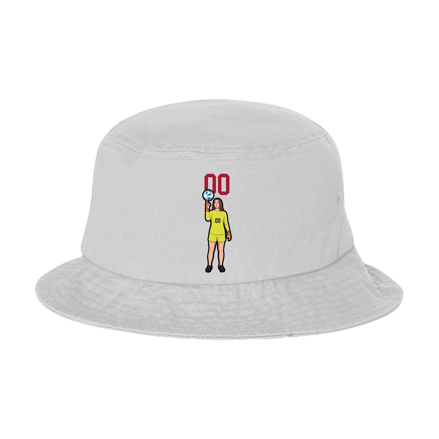 Bucket Cap — Number Top in White