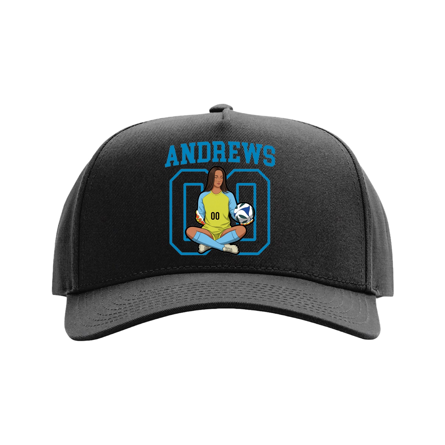 Full Fabric Five-Panel Champ Cap — Shirsey in Black