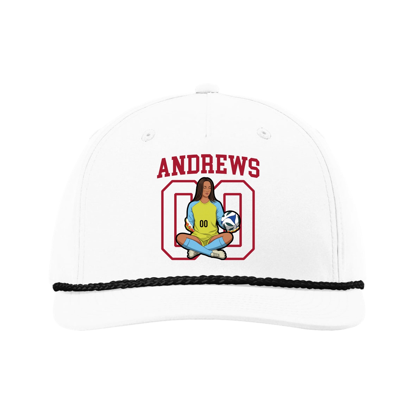 Five-Panel Classic Rope Cap — Shirsey in White