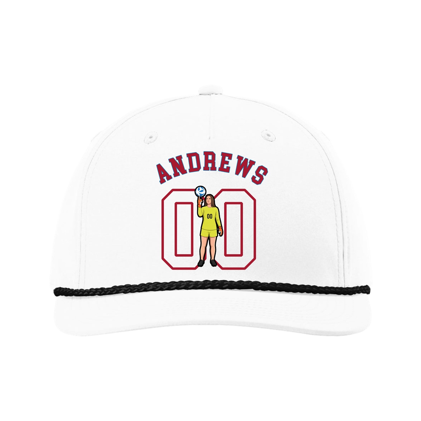 Five-Panel Classic Rope Cap — Shirsey Arch in White