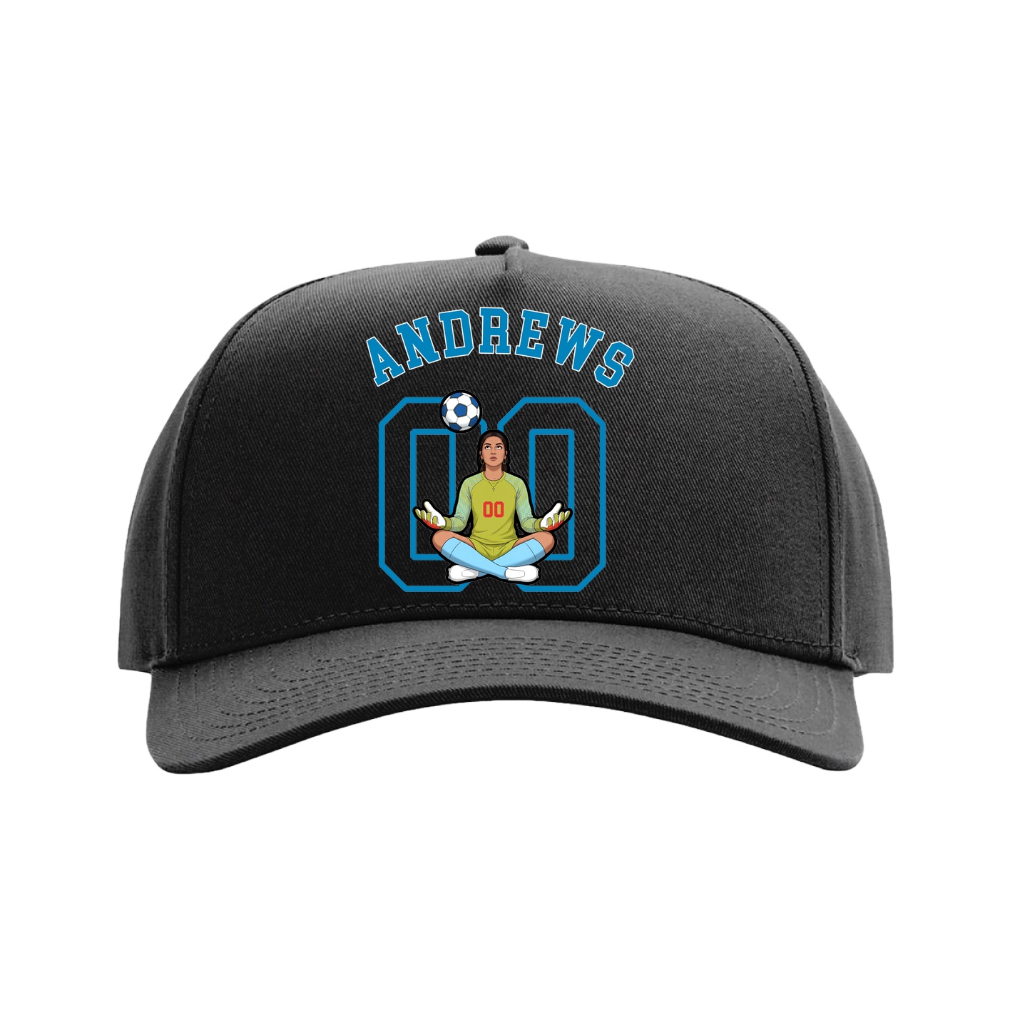 Full Fabric Five-Panel Champ Cap — Shirsey Arch in Black