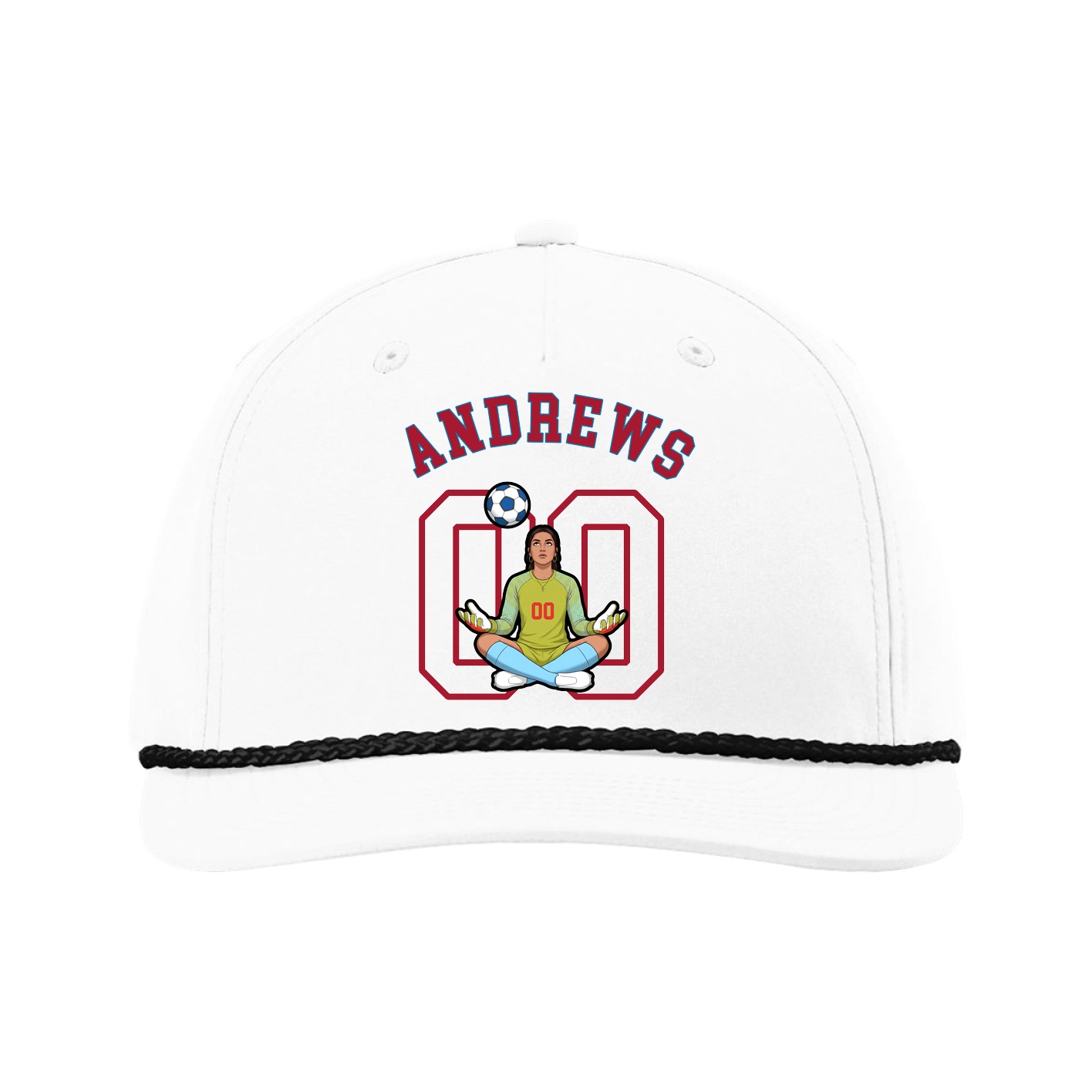 Five-Panel Classic Rope Cap — Shirsey Arch in White