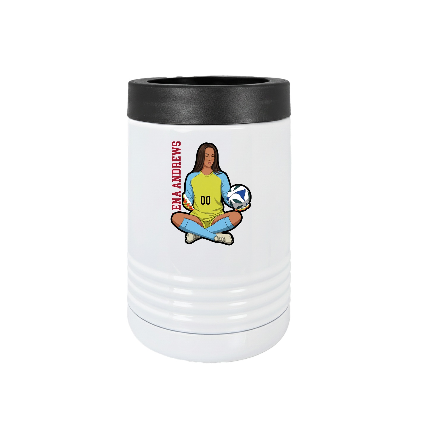 Beverage Holder — Name Vertical in White