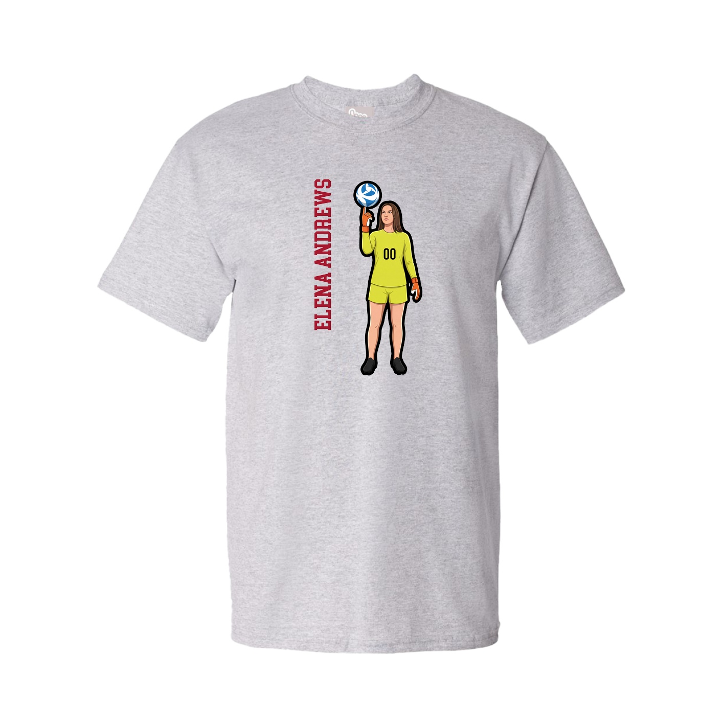 Tee — Name Vertical in Grey
