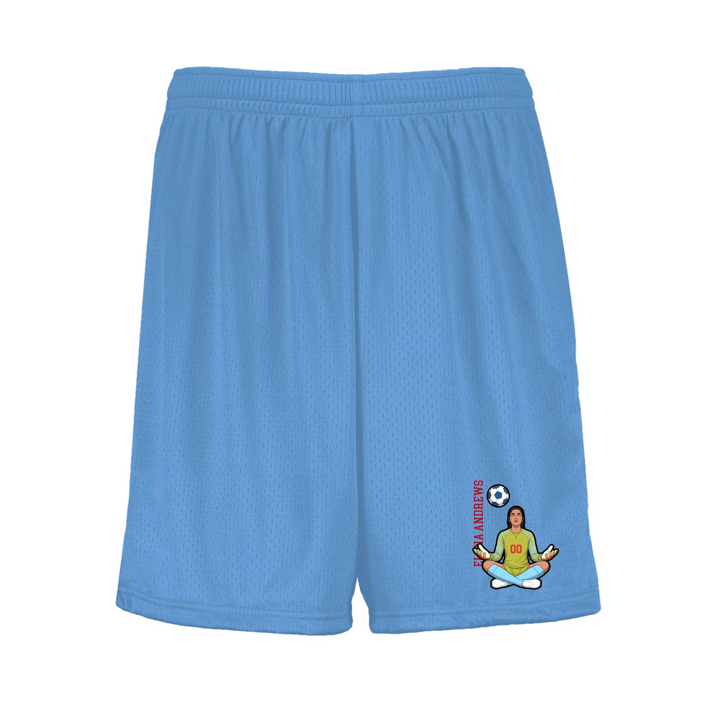 Shorts — Name Vertical in Light Blue