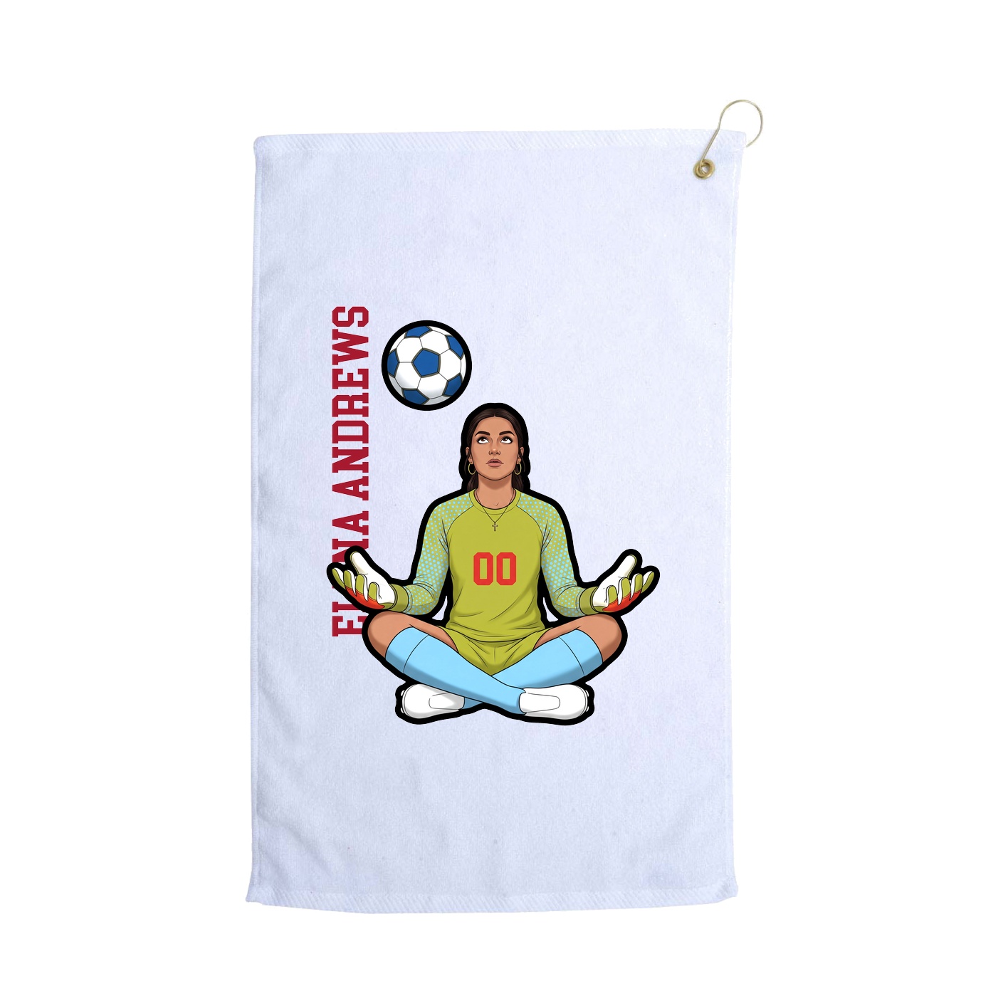 Golf Towel — Name Vertical in White