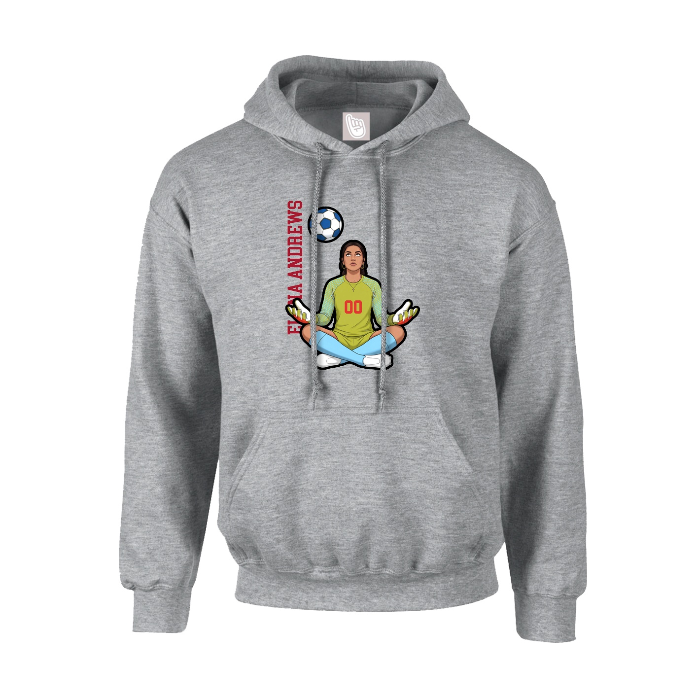 Youth Hoodie — Name Vertical in Grey