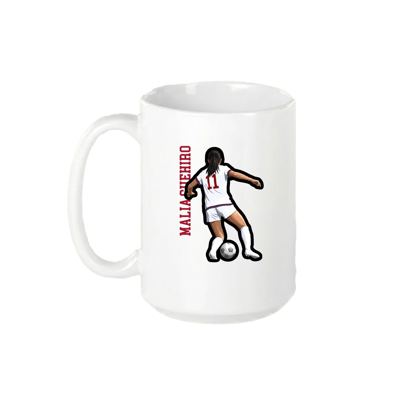 15oz Coffee Mug — Name Vertical in White