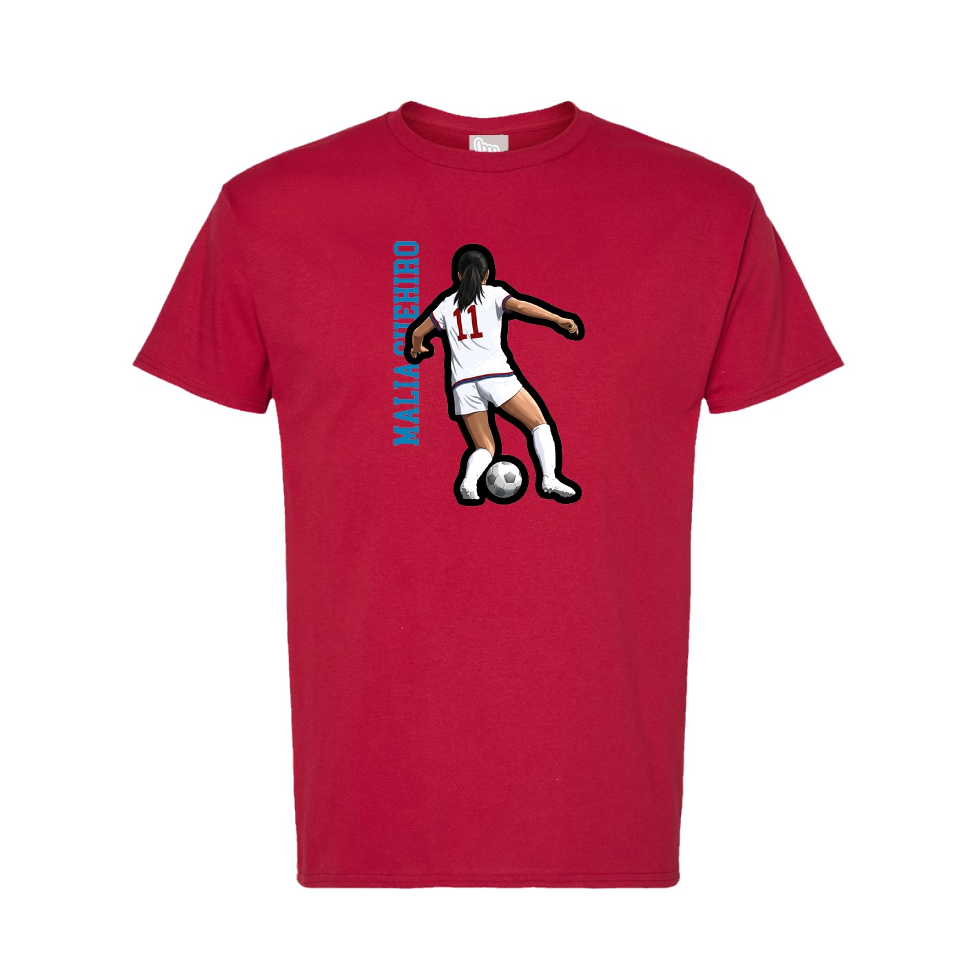 Tee — Name Vertical in Crimson