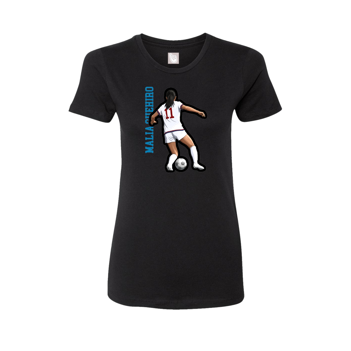 Womens Tee — Name Vertical in Black