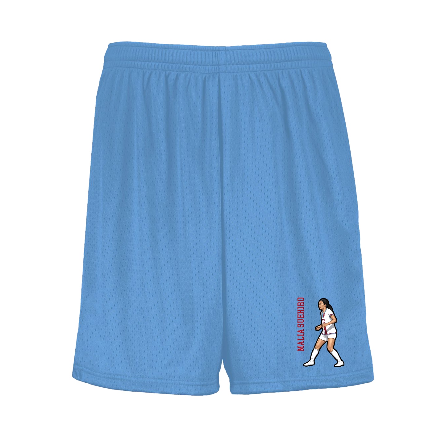 Shorts — Name Vertical in Light Blue