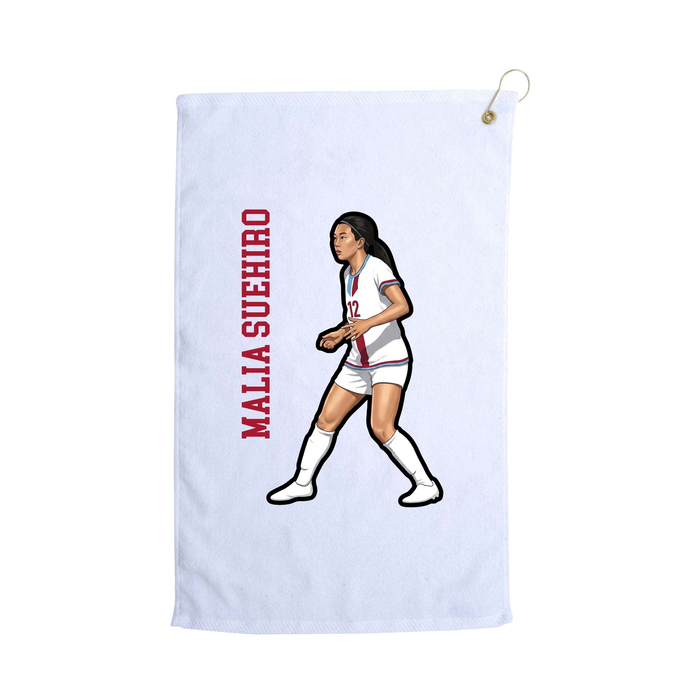Golf Towel — Name Vertical in White