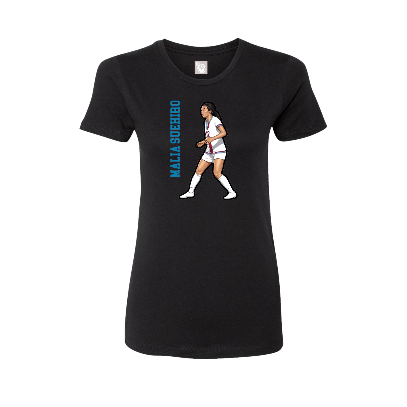 Fitted Women's Tee — Name Vertical in Black