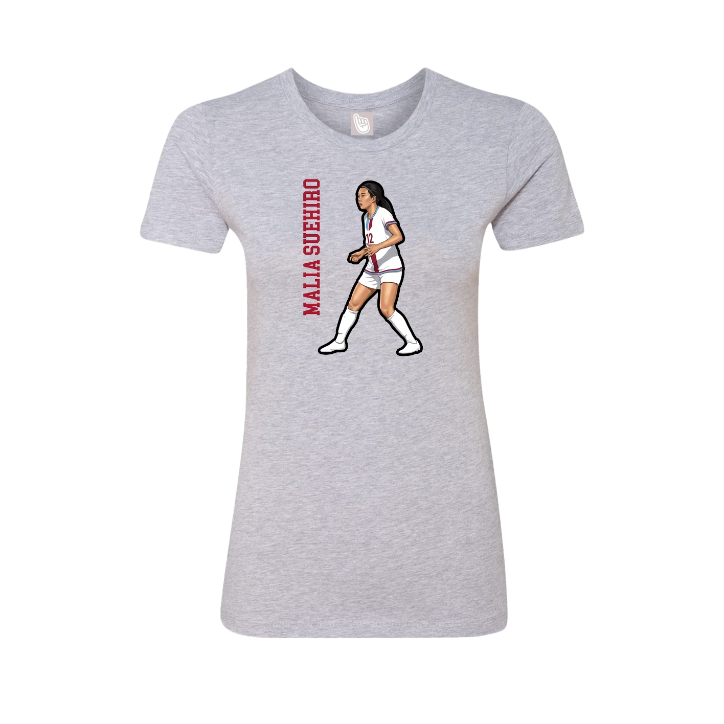 Womens Tee — Name Vertical in Grey
