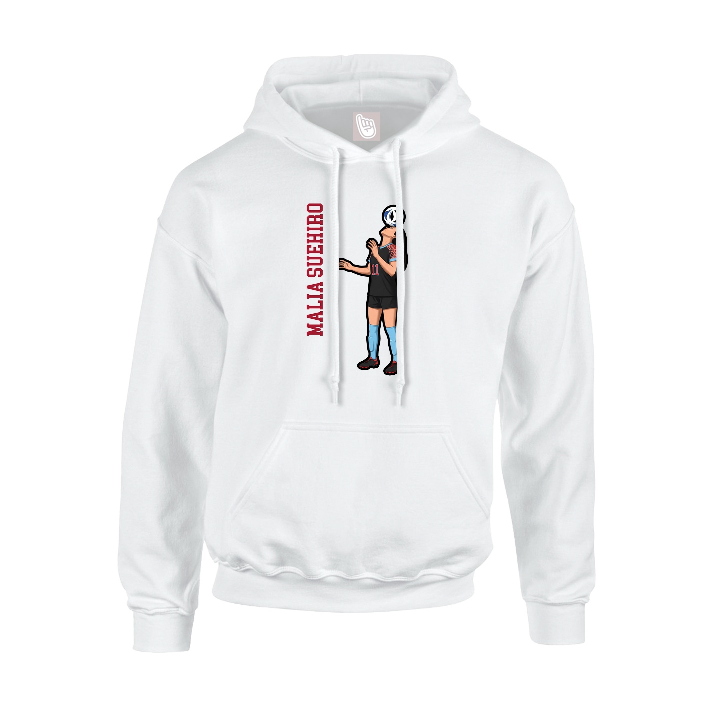 Hoodie — Name Vertical in White