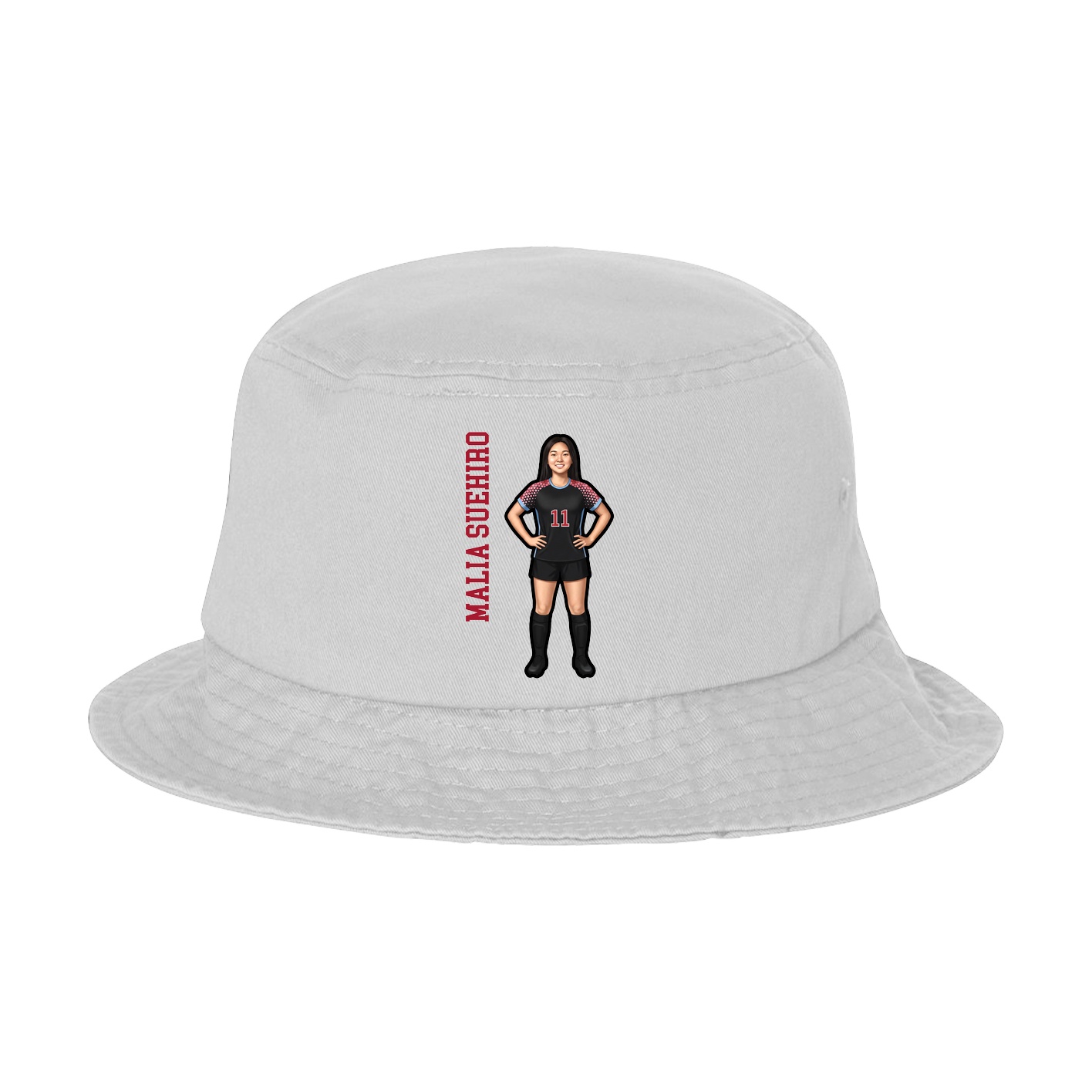 Bucket Cap — Name Vertical in White