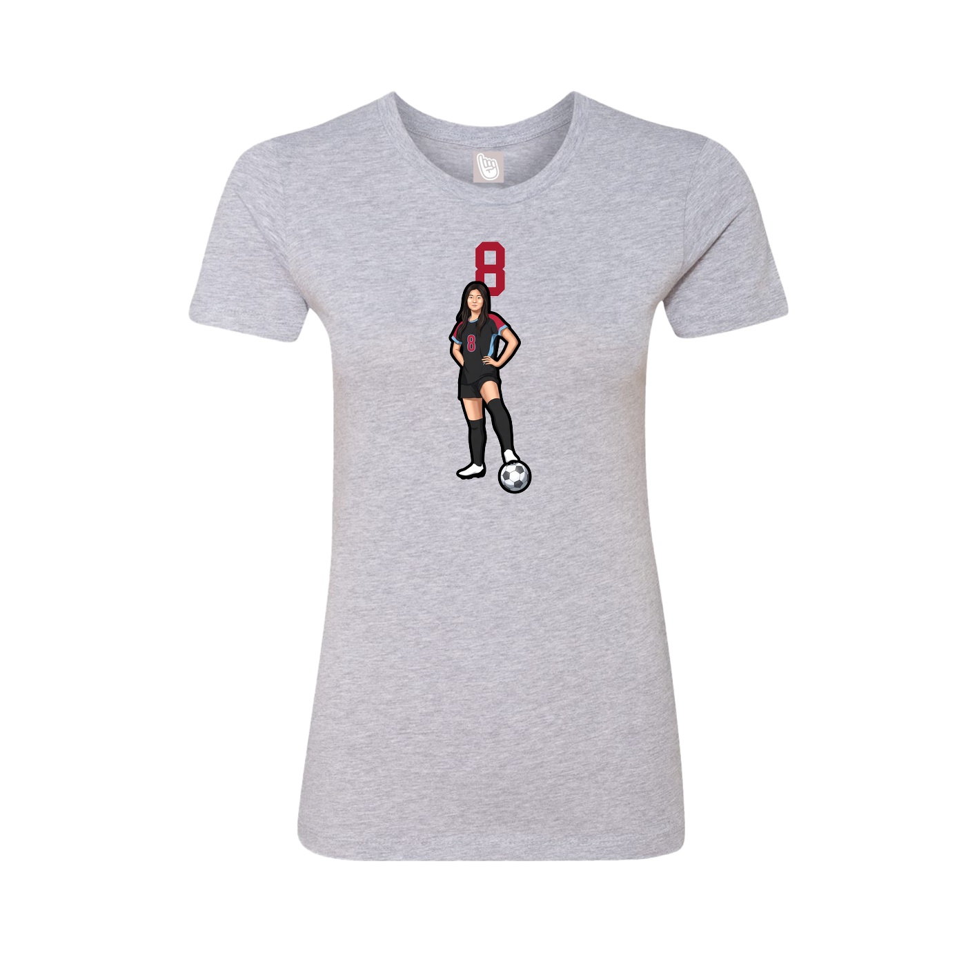 Womens Tee — Number Top in Grey