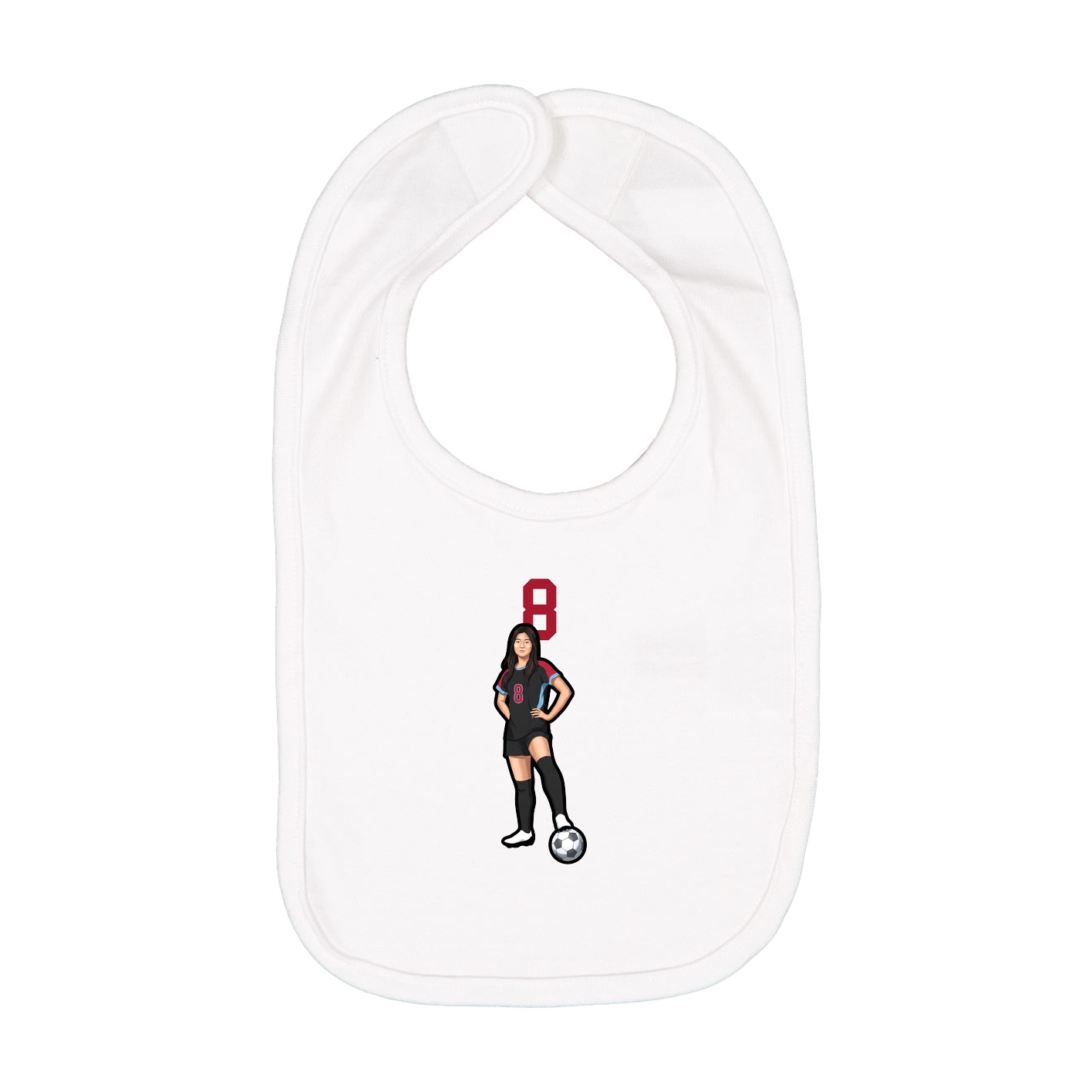 Infant Bib — Number Top in White