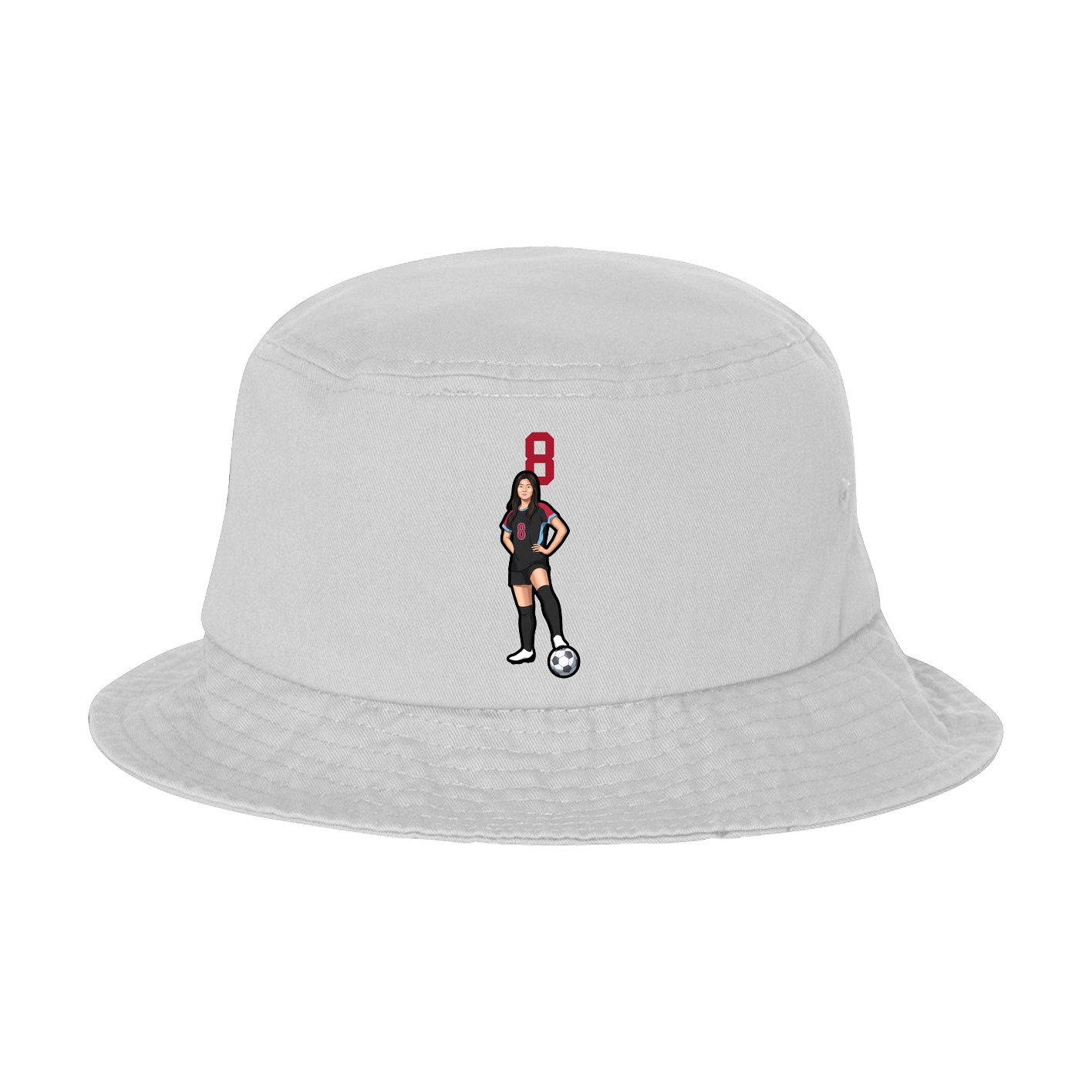 Bucket Cap — Number Top in White