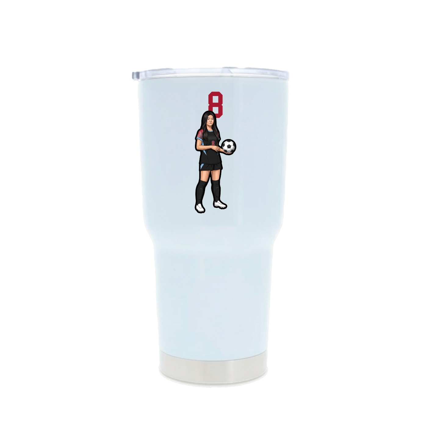 30oz Stainless Steel Tumbler — Number Top in White