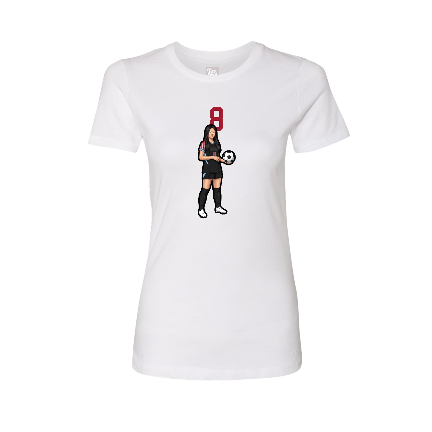 Womens Tee — Number Top in White