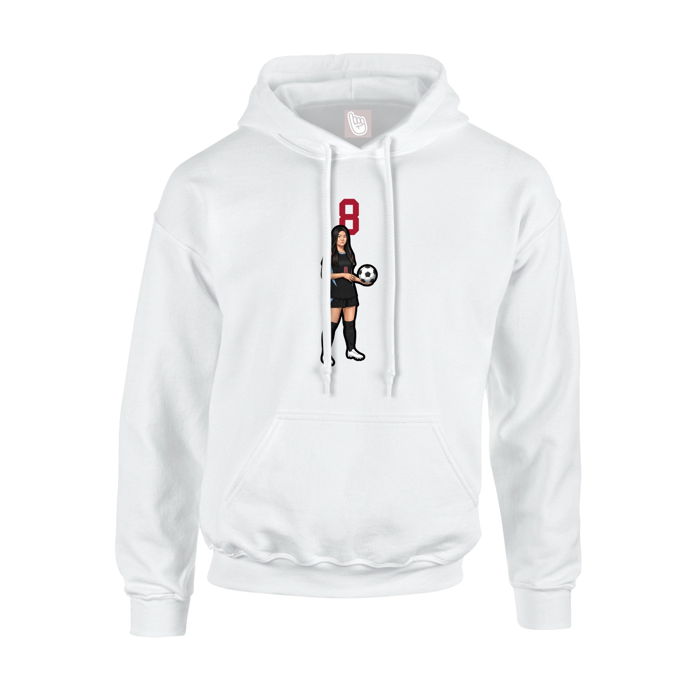 Youth Hoodie — Number Top in White