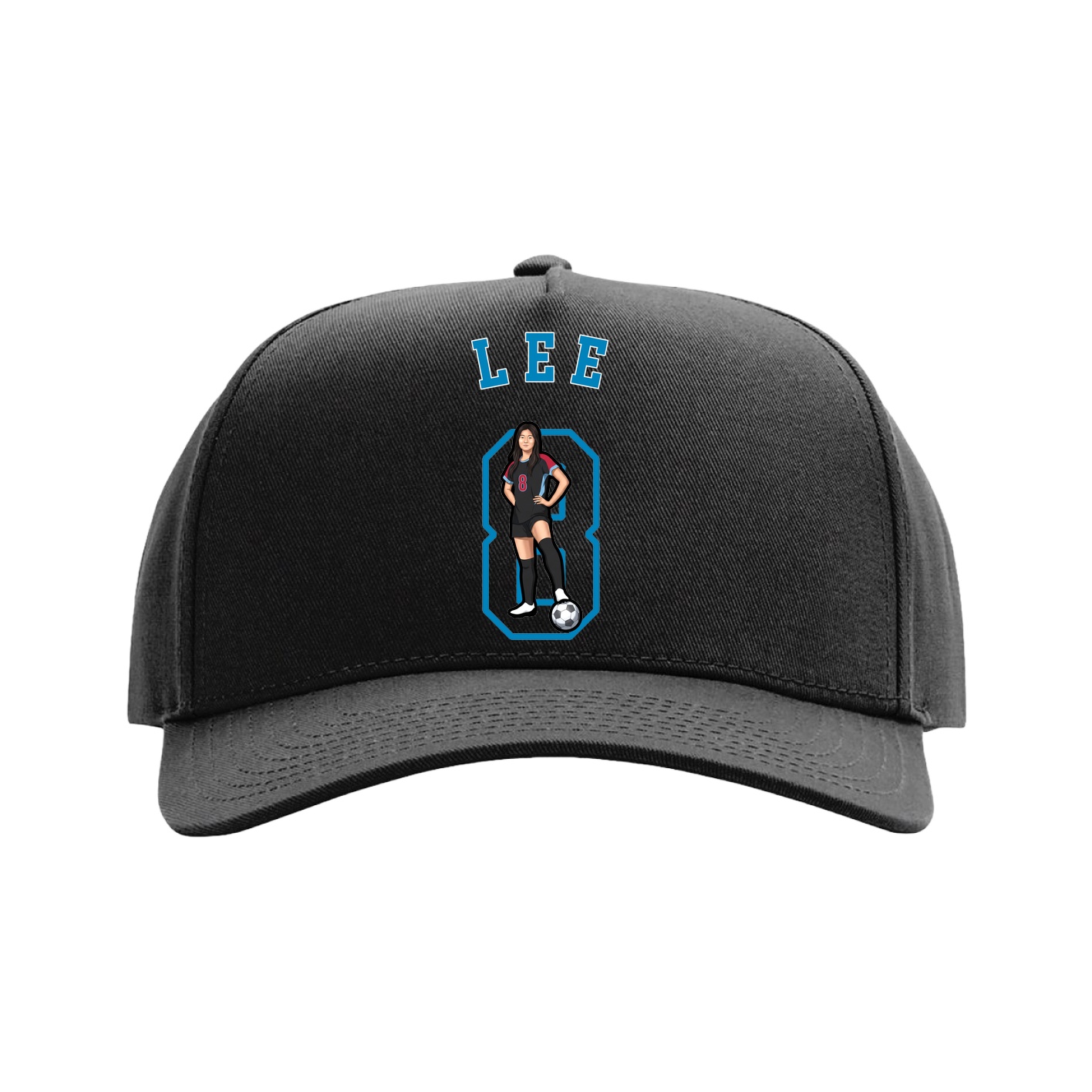 Full Fabric Five-Panel Champ Cap — Shirsey Arch in Black