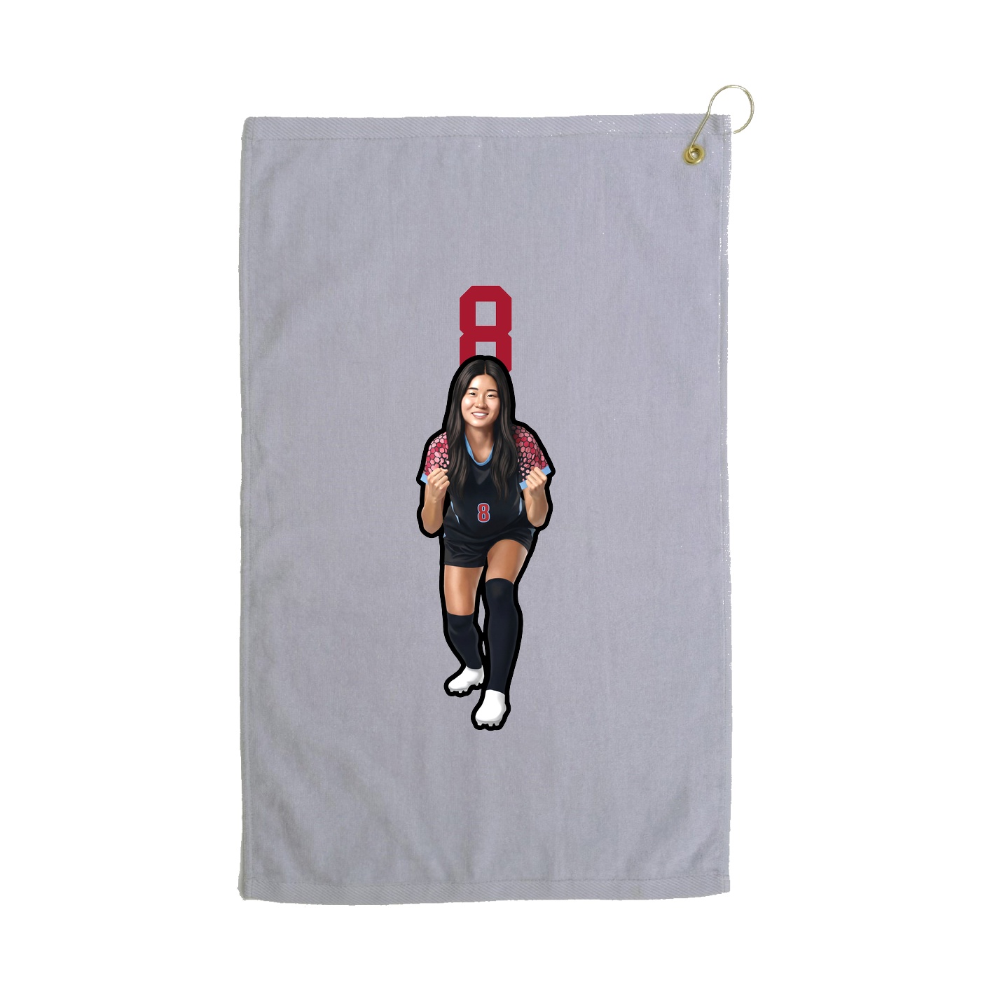 Golf Towel — Number Top in Grey