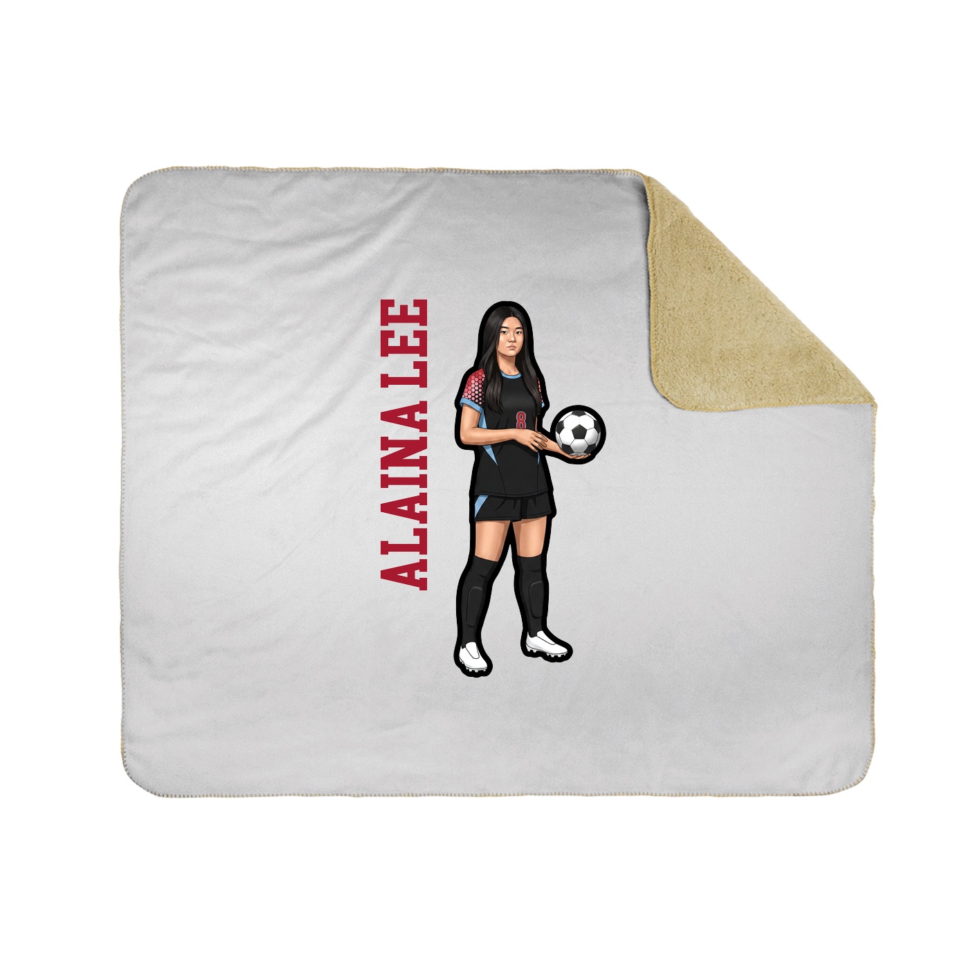 Throw Blanket — Name Vertical in White