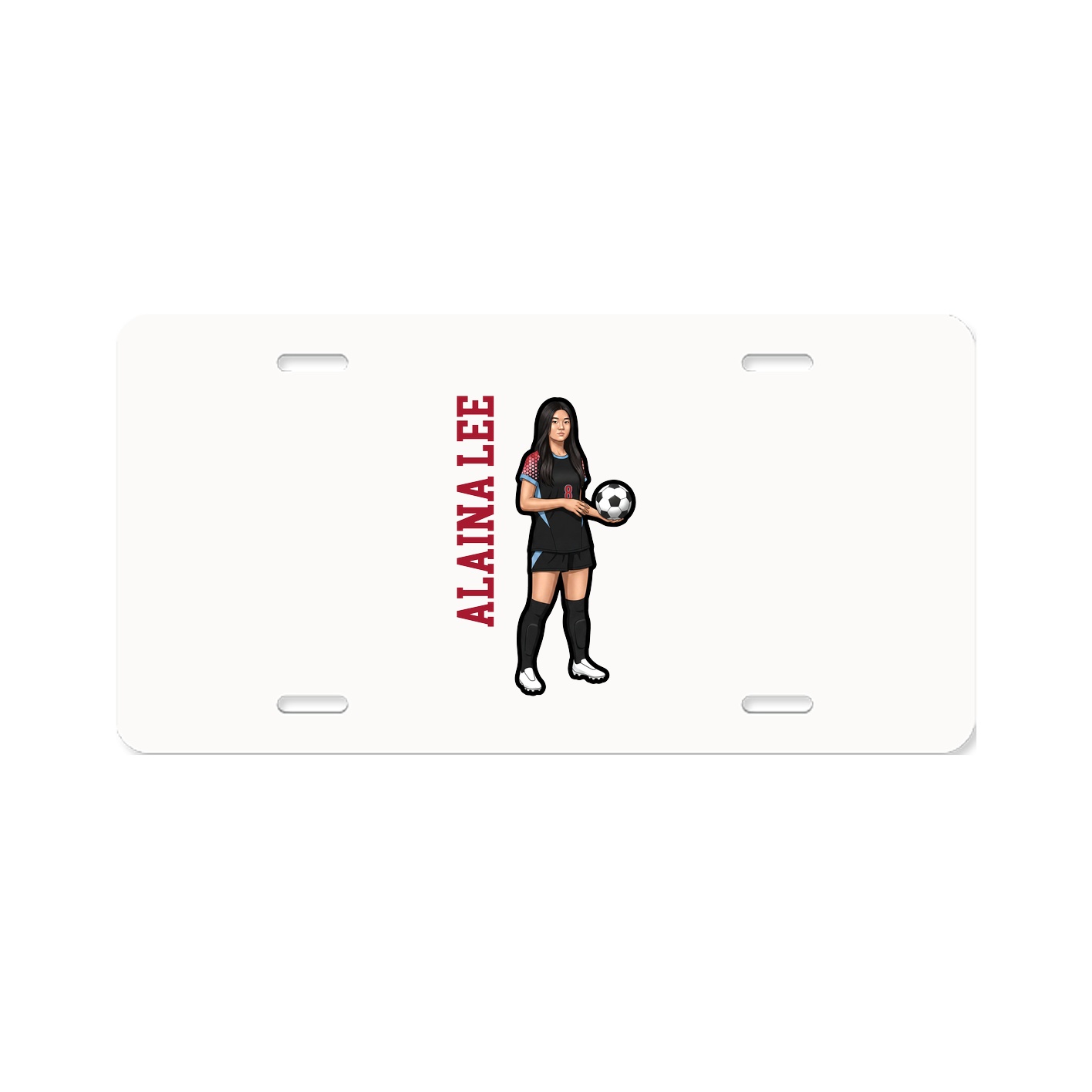 License Plate — Name Vertical in Classic