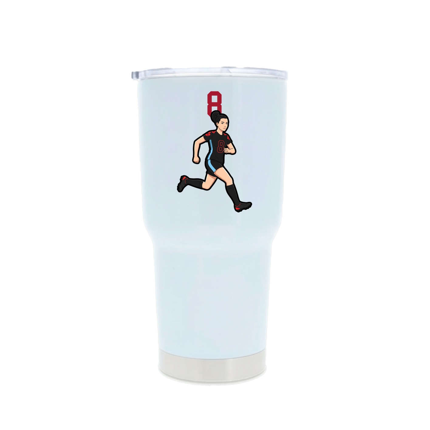 30oz Stainless Steel Tumbler — Number Top in White