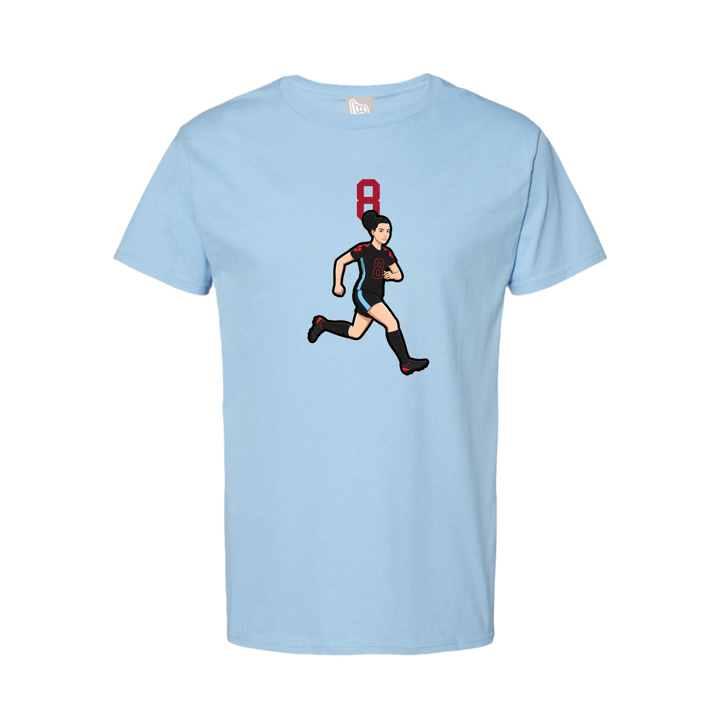 Youth Tee — Number Top in Light Blue