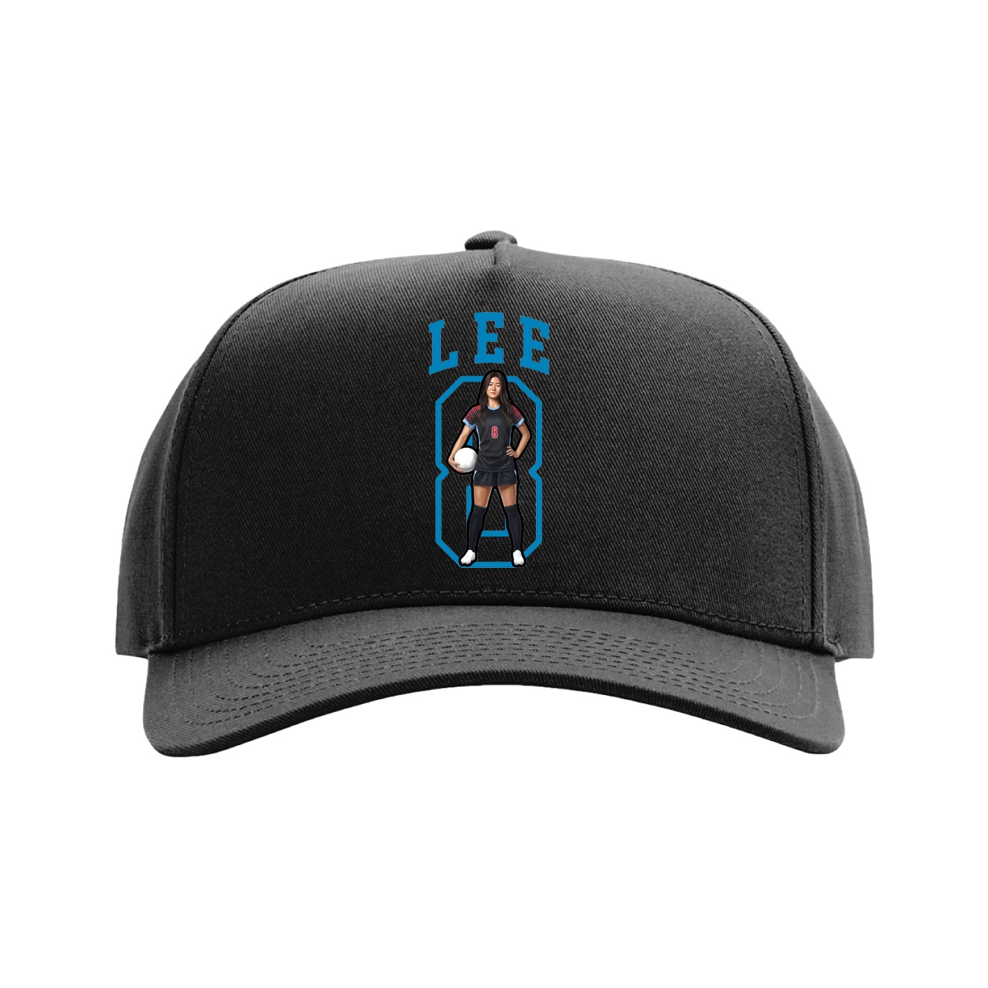 Full Fabric Five-Panel Champ Cap — Shirsey in Black