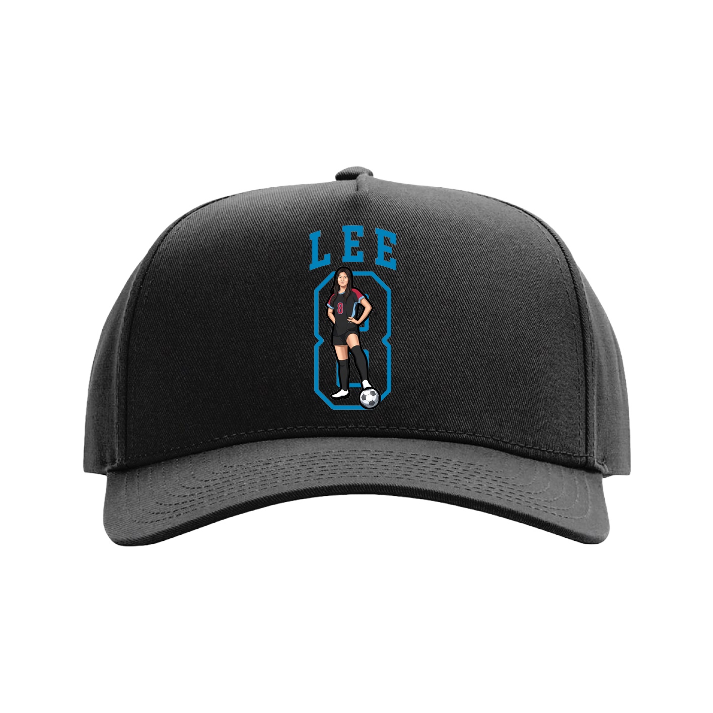Full Fabric Five-Panel Champ Cap — Shirsey in Black
