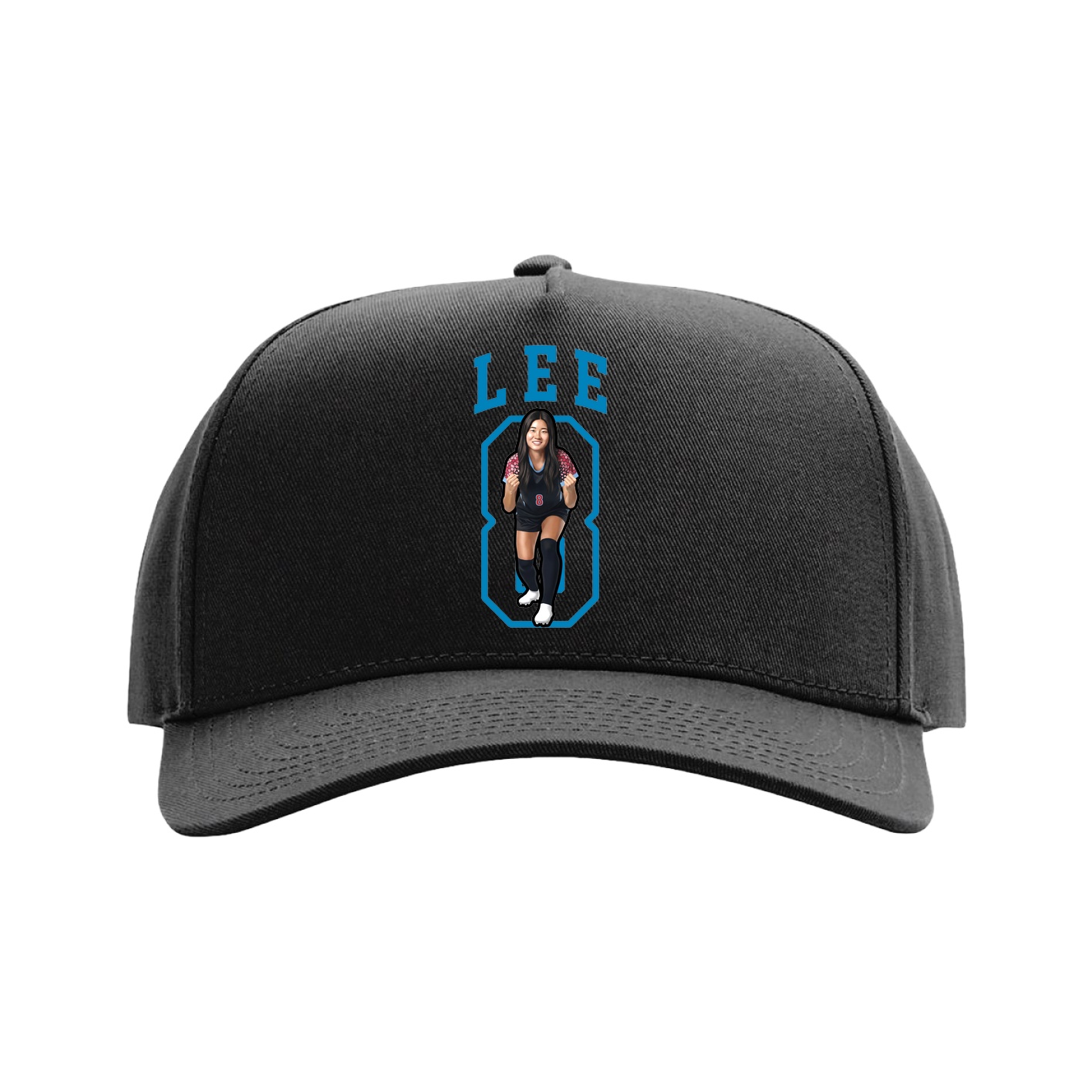 Full Fabric Five-Panel Champ Cap — Shirsey in Black