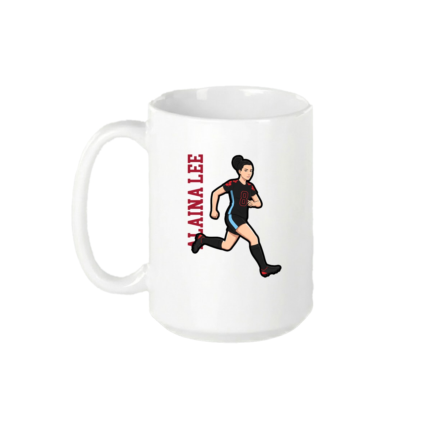 15oz Coffee Mug — Name Vertical in White